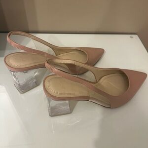 Marc Fischer nude colored slingback lucite block heels. Size 37.